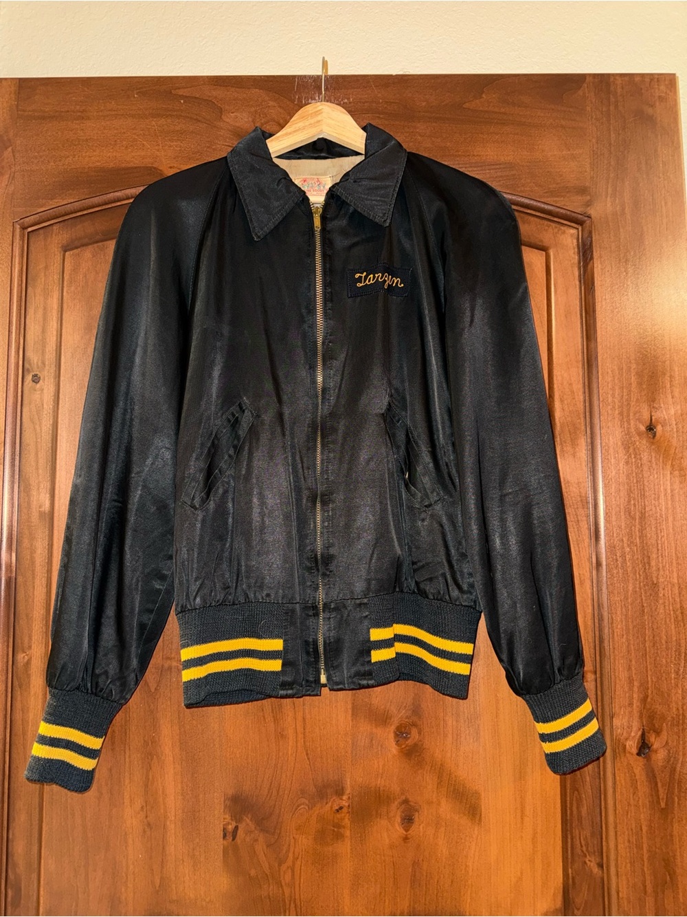 Vintage 1940s/1950s C&S Sporting Goods Trojans Satin Varsity Jacket
